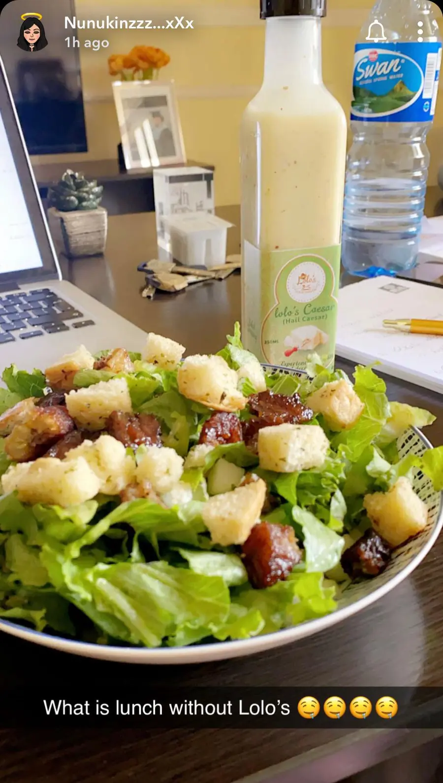 Caesar-style salad with Lolo's dressing
