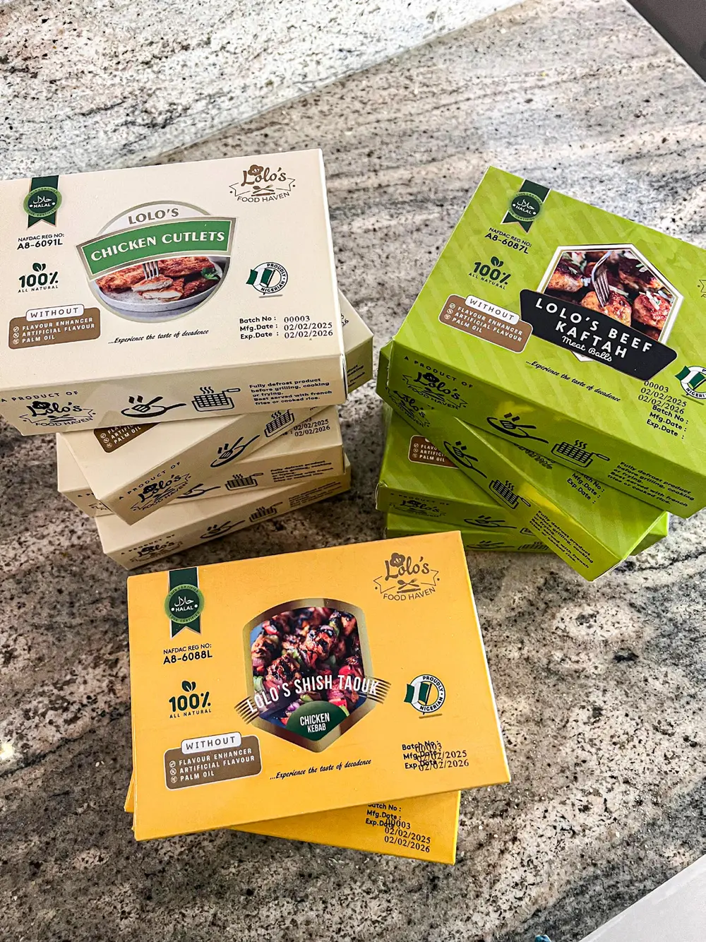 Lolo's ready-to-cook product boxes